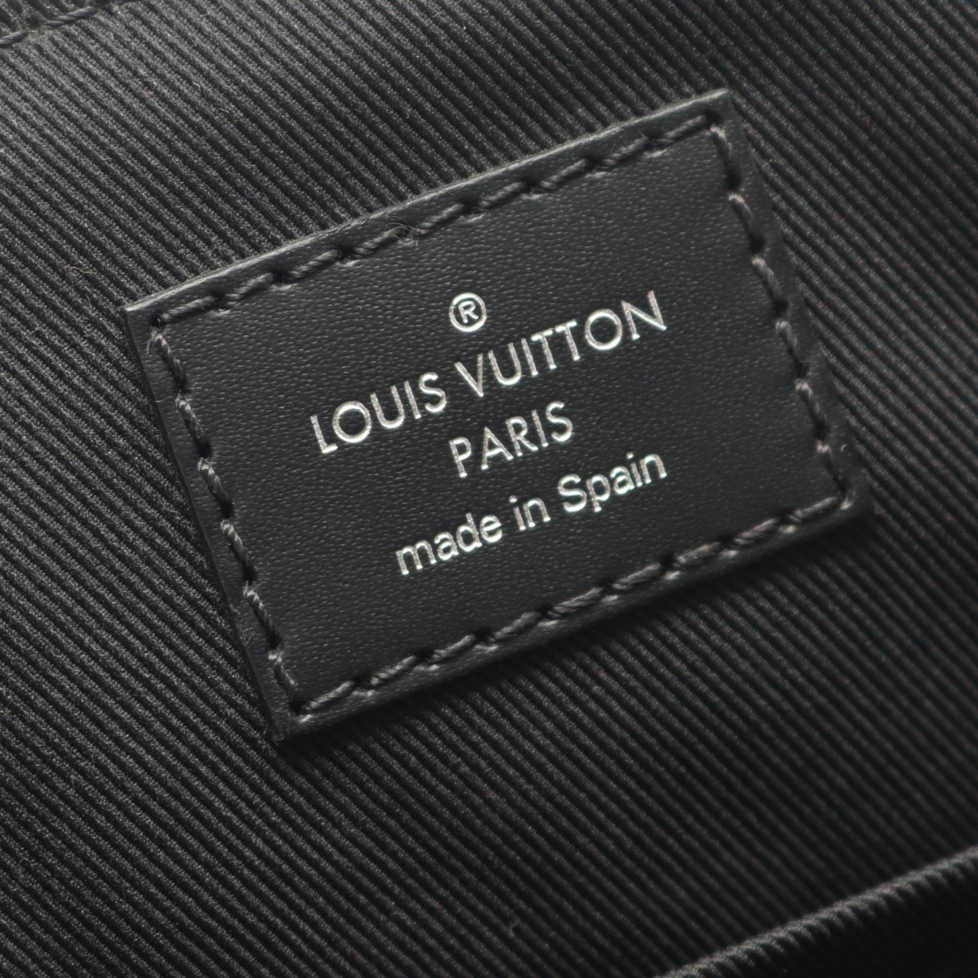 Louis Vuitton Black Coated Canvas Leather Shoulder Bag