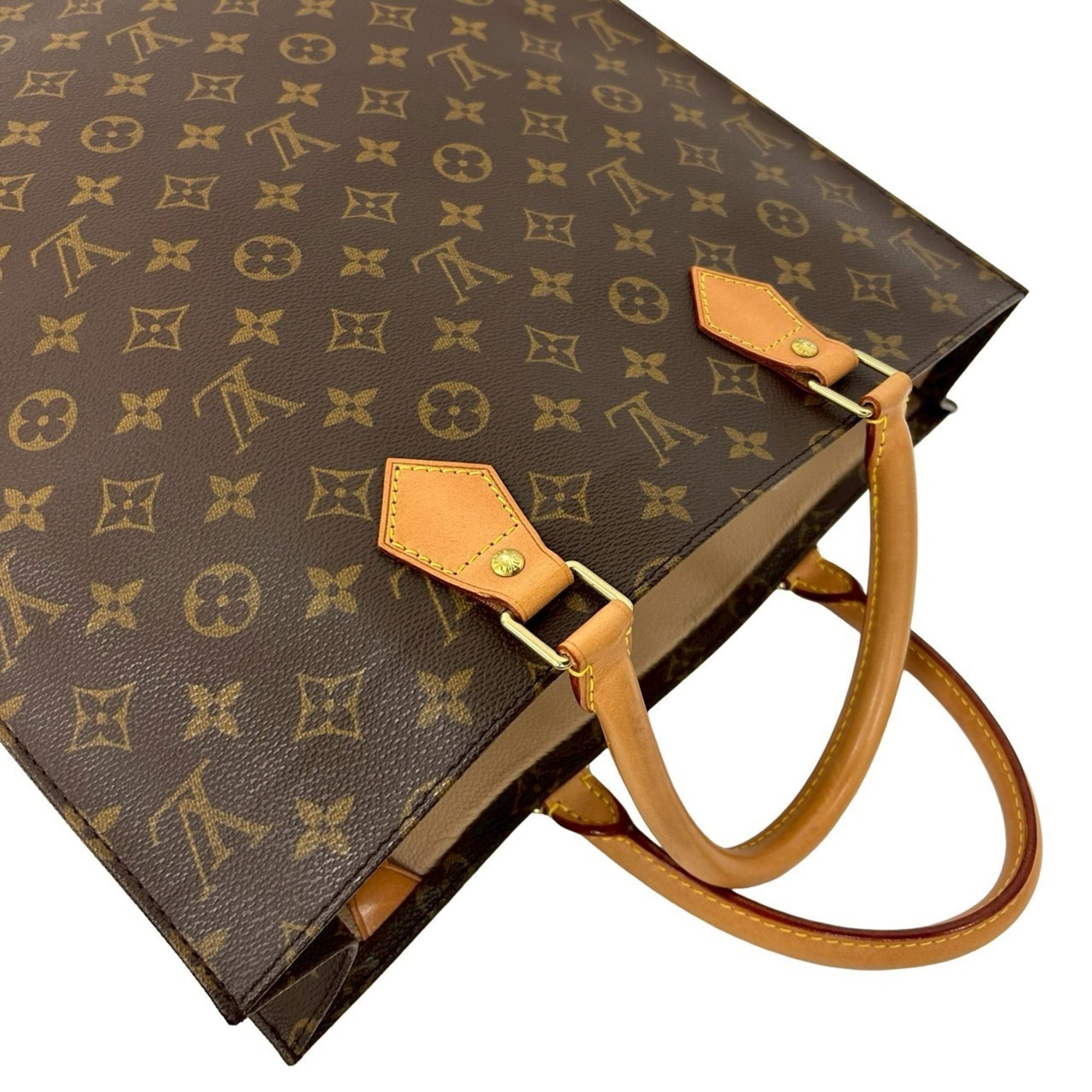 Louis Vuitton Brown Leather Pvc Handbag Tote Bag