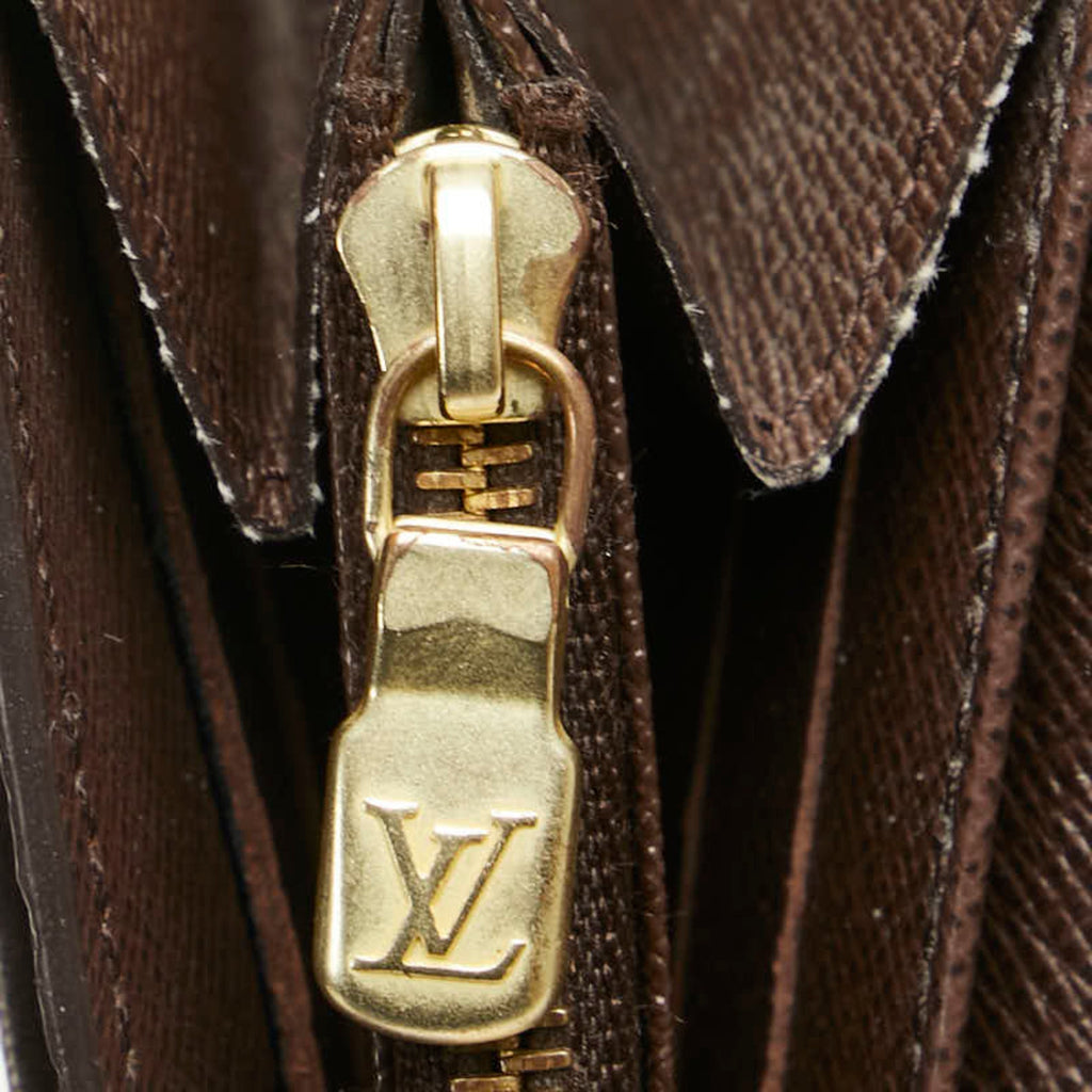 Louis Vuitton Brown Pvc Leather Long Wallet (Tri-Fold)