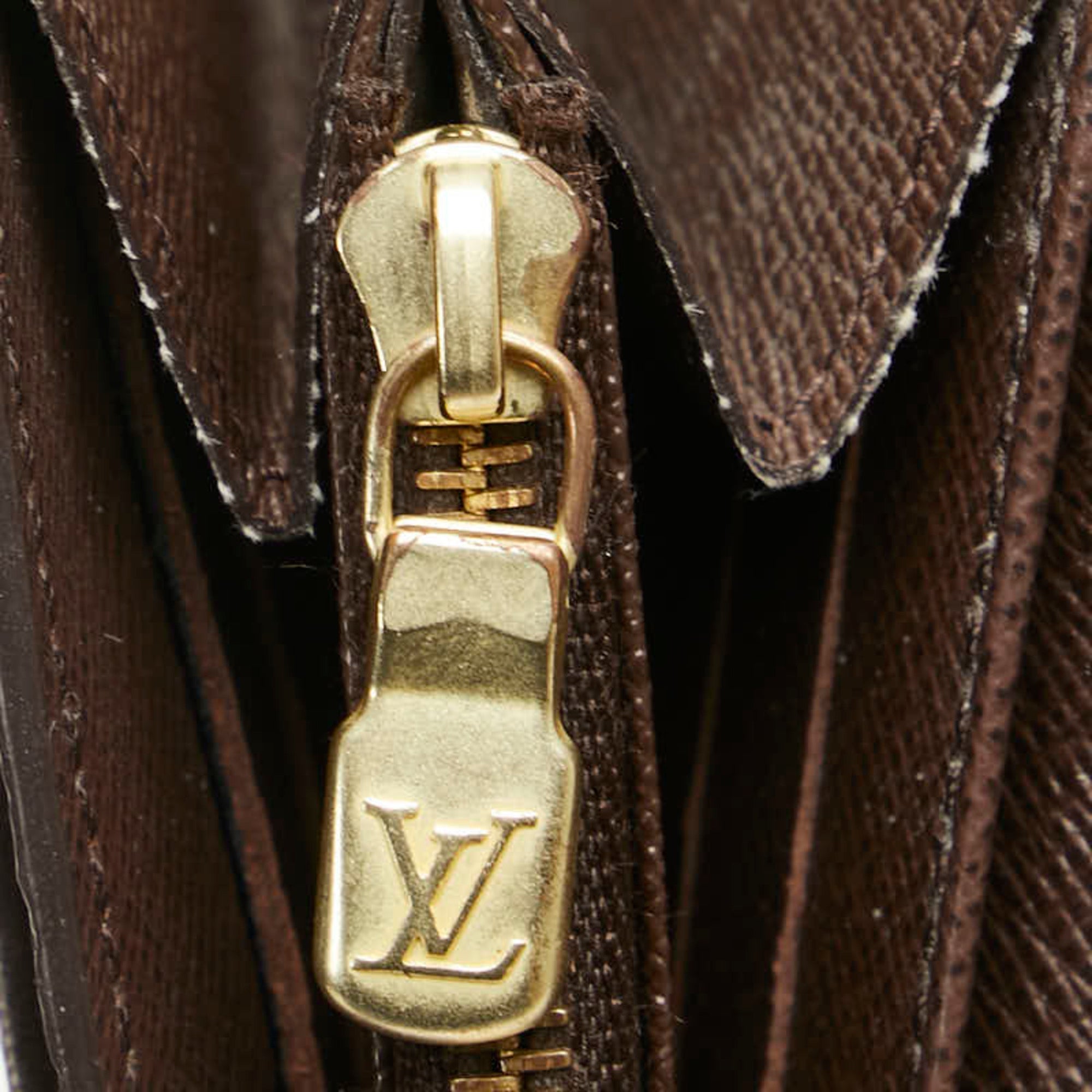 Louis Vuitton Brown Pvc Leather Long Wallet (Tri-Fold)