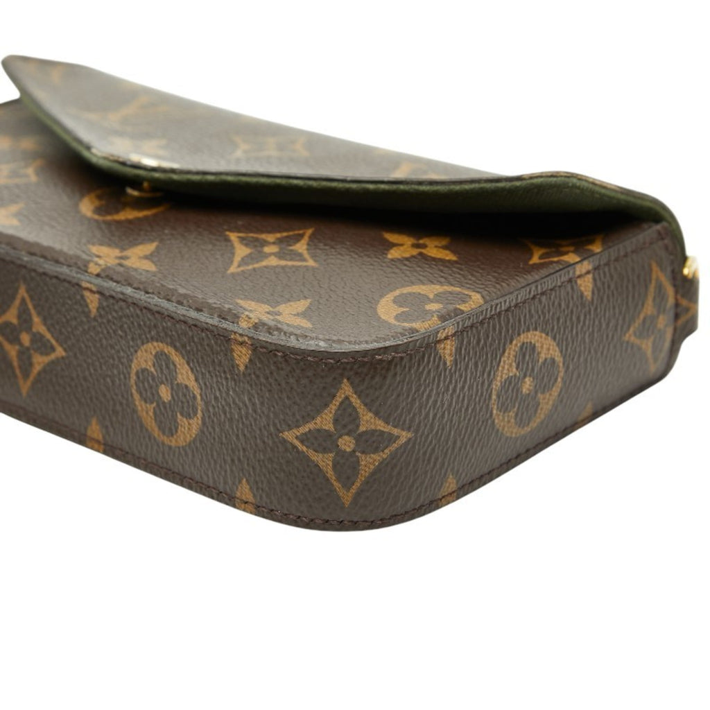 Louis Vuitton Brown Pvc Leather Pochette Pouch Shoulder Bag