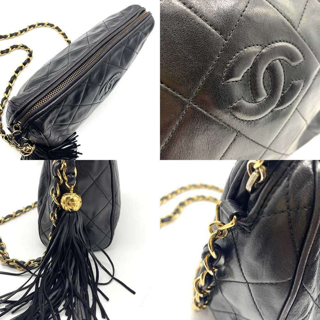 Chanel Matelasse Black Leather Shoulder Bag