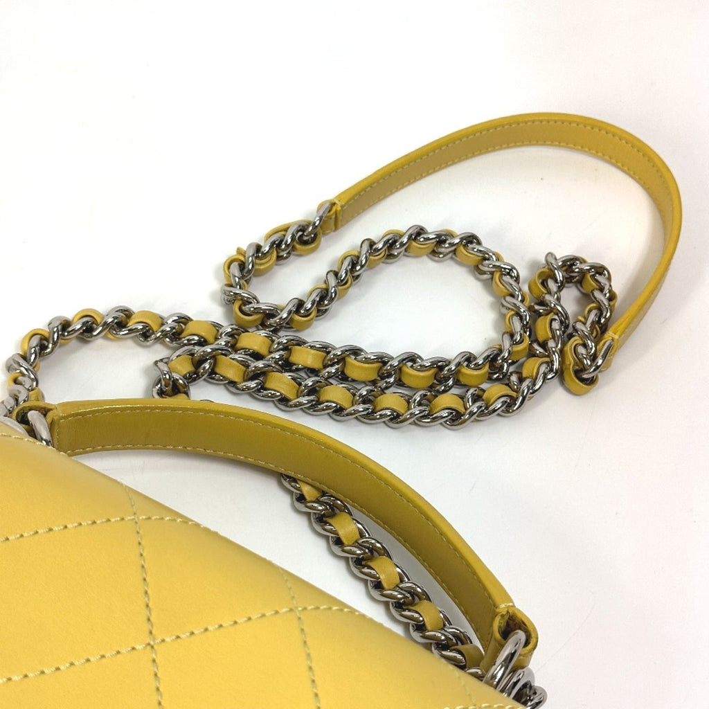 Chanel Yellow Leather Shoulder Bag