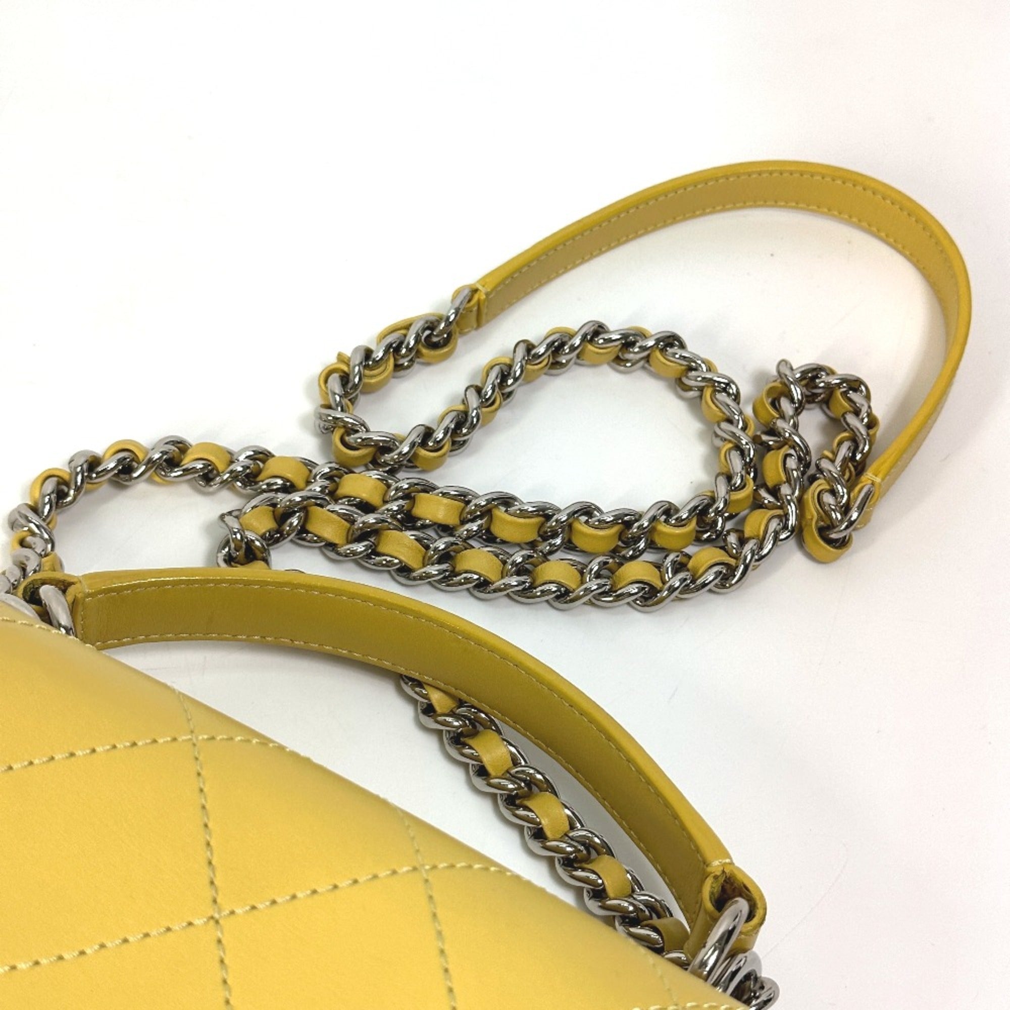Chanel Yellow Leather Shoulder Bag