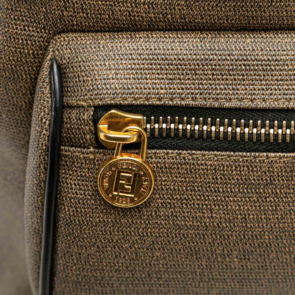 Fendi Zucchino Black Grayish Zucchino Pvc Leather Backpack