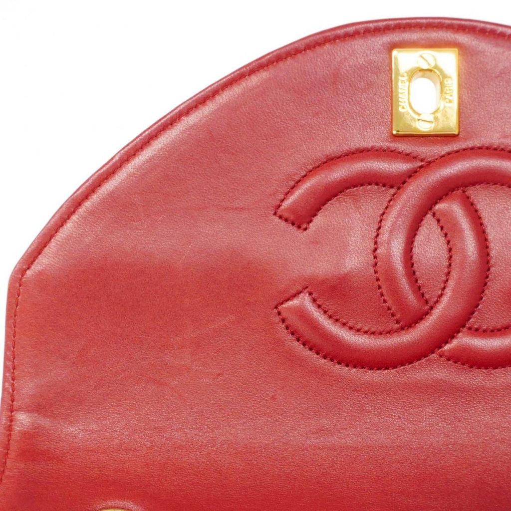 Chanel Red Color Leather Shoulder Bag