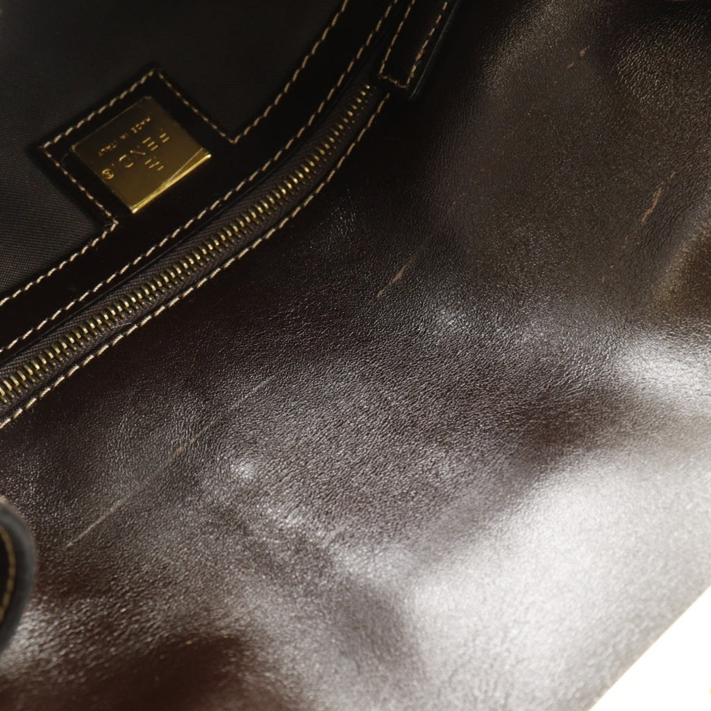Fendi Brown Vinyl Shoulder Bag