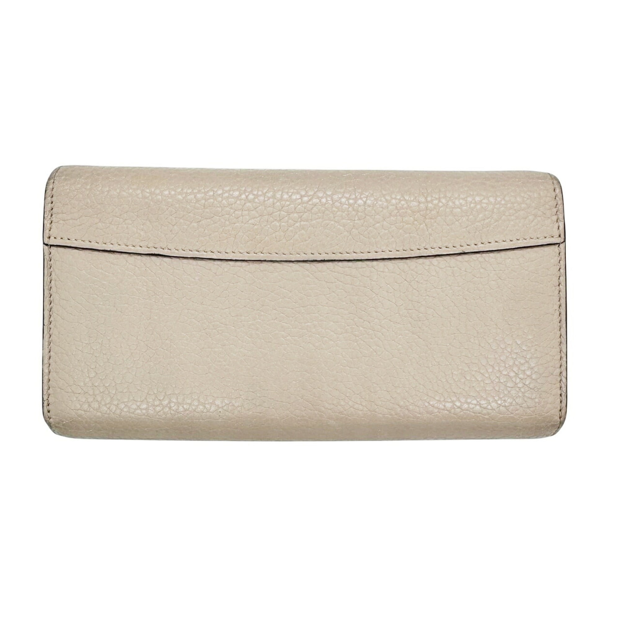 Louis Vuitton Beige Grayish Leather Long Wallet