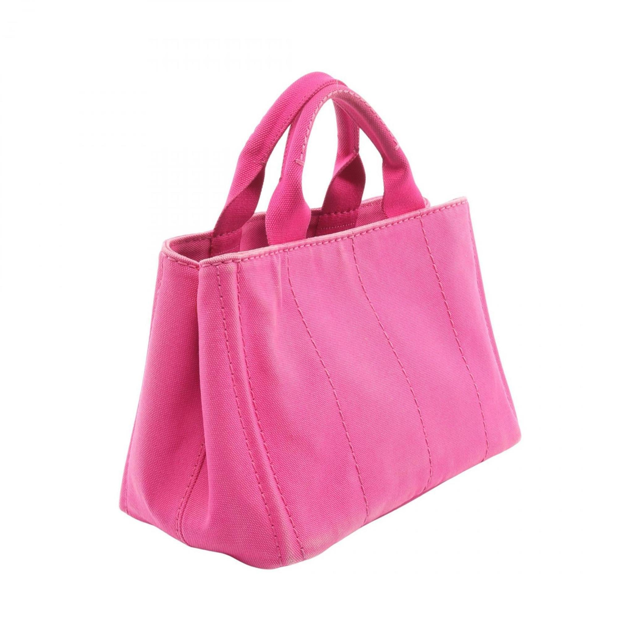 Prada Pink Canvas Tote Bag