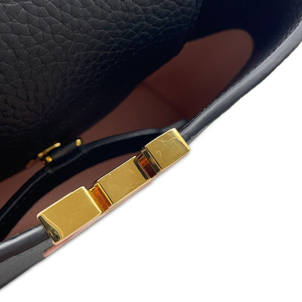 Louis Vuitton Black Noir Exotic Leather Handbag Shoulder Bag