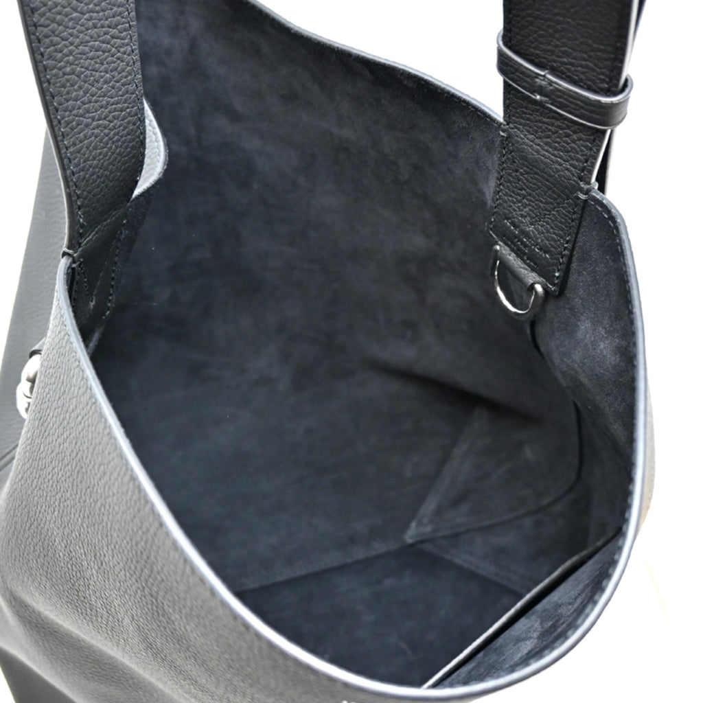 Louis Vuitton Black Noir Leather Pouch Tote Bag