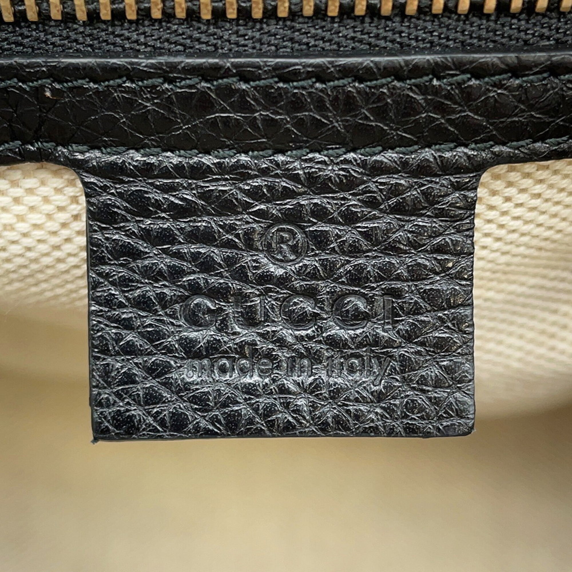 Gucci Black Leather Boston Bag (Pre-Owned)
