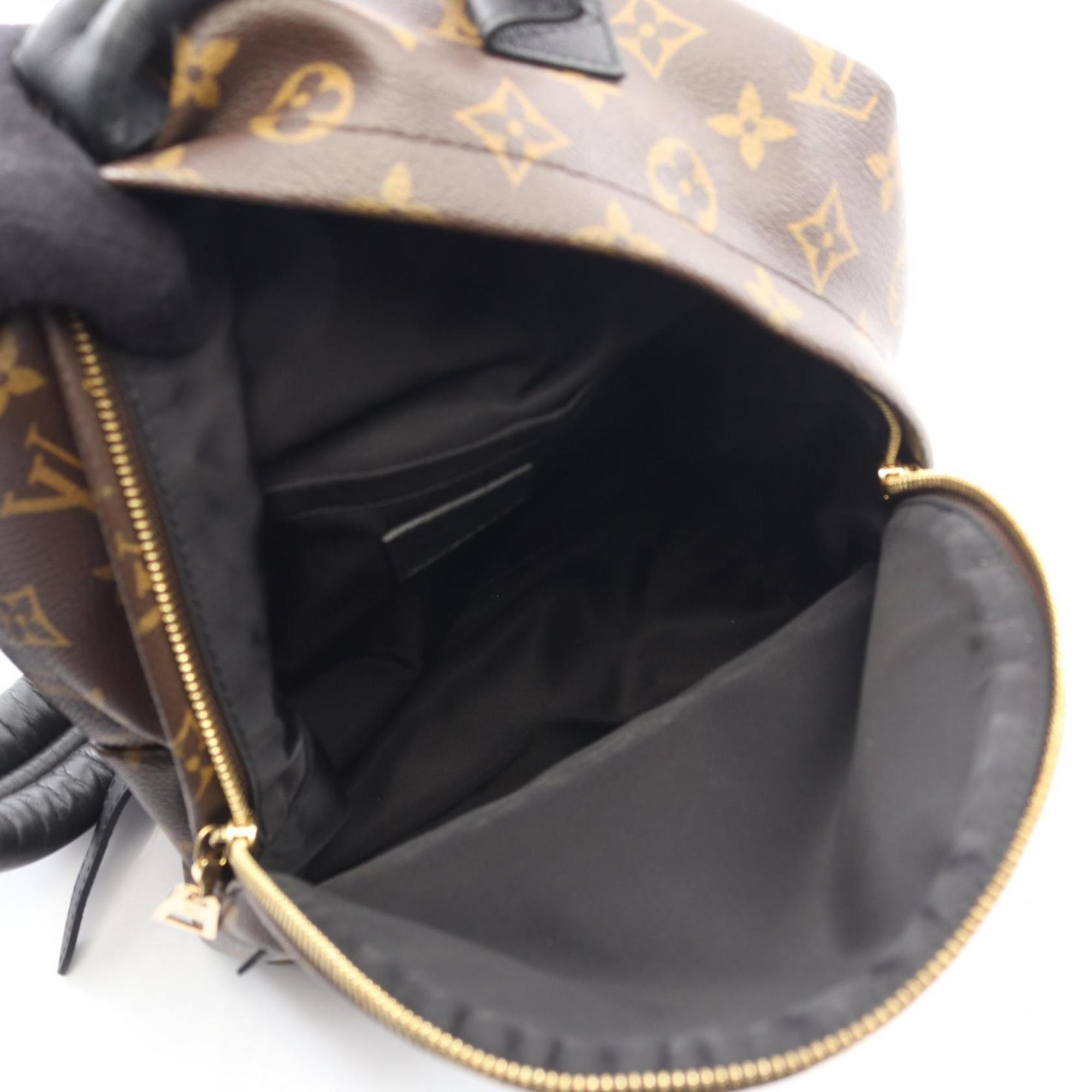 Louis Vuitton Black Brown Monogram Coated Canvas Leather Backpack