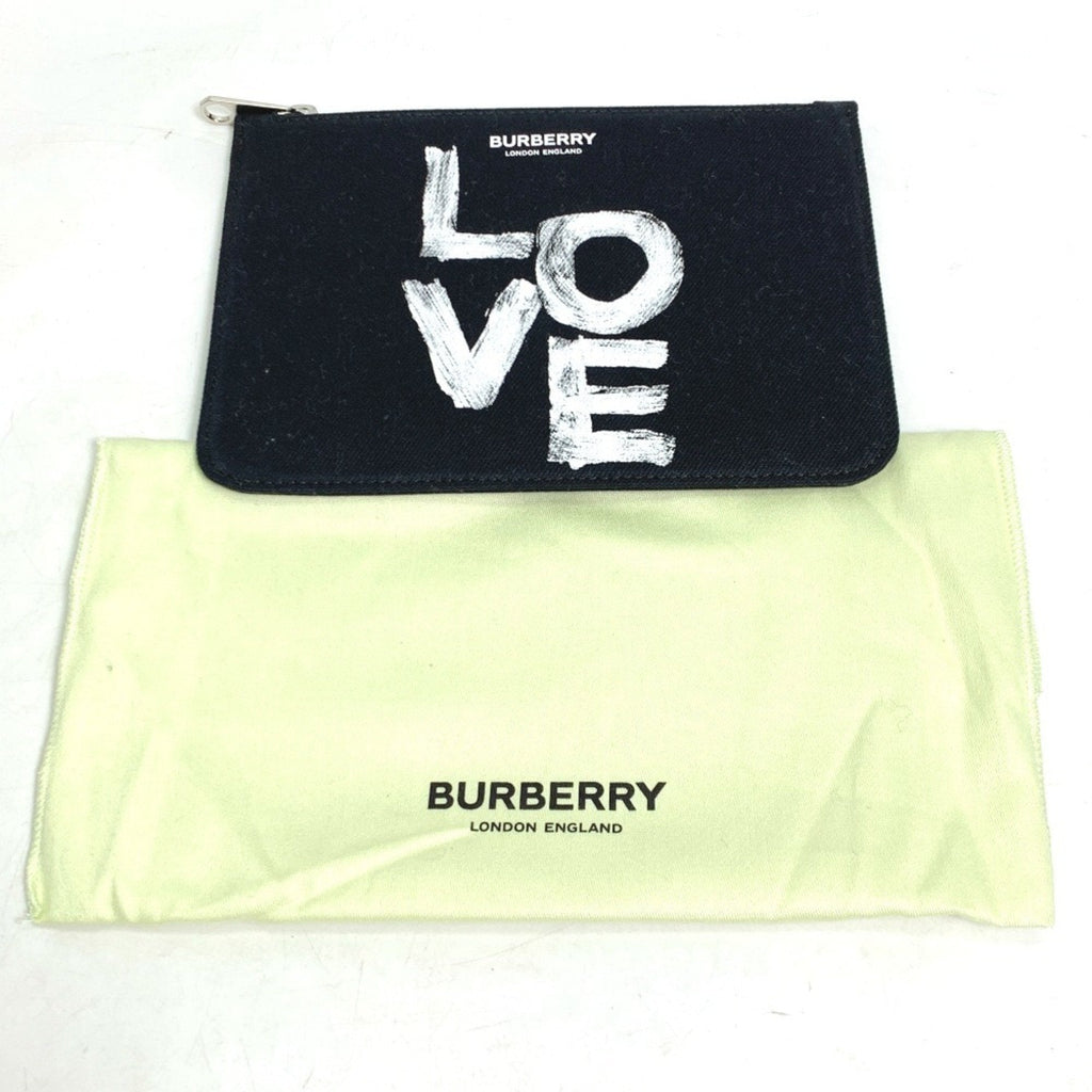 Burberry Black White Canvas Coin Purse/Coin Case