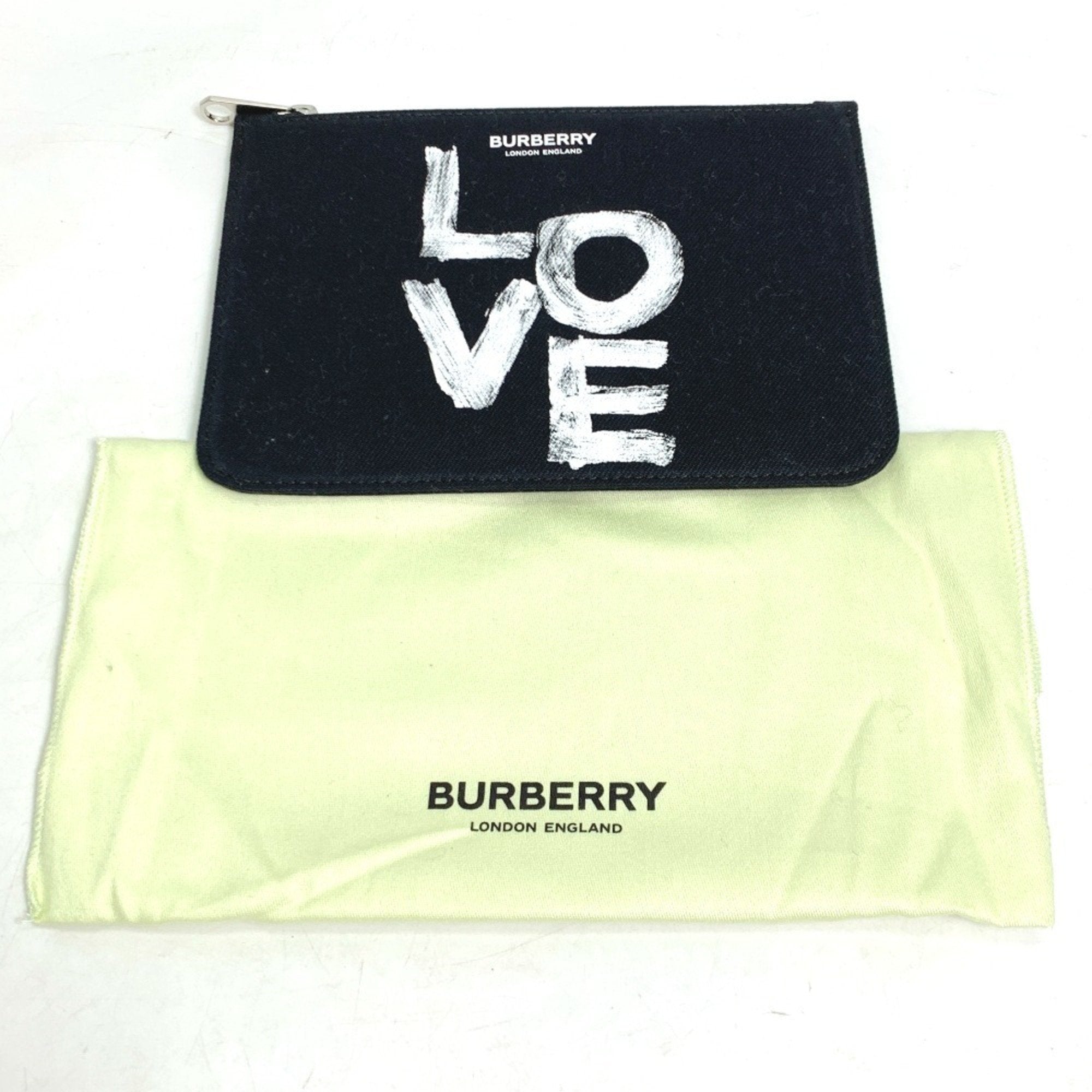 Burberry Black White Canvas Coin Purse/Coin Case
