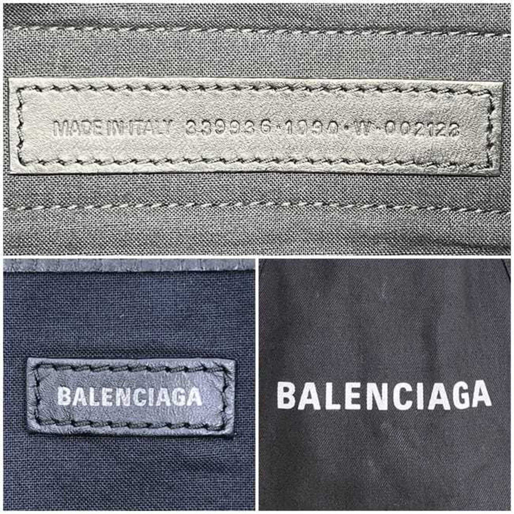 Balenciaga Black Cotton Canvas Leather Tote