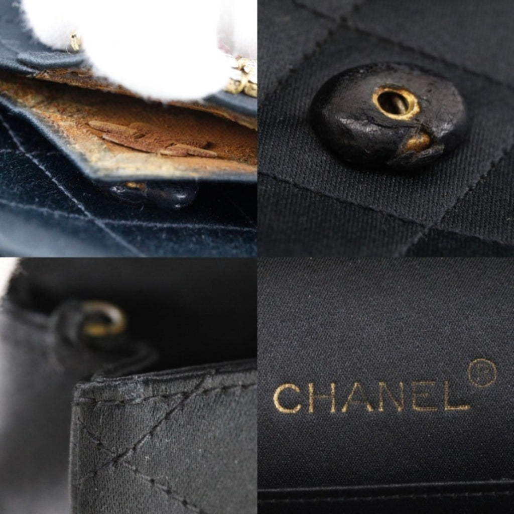 Chanel Black Satin Shoulder Bag