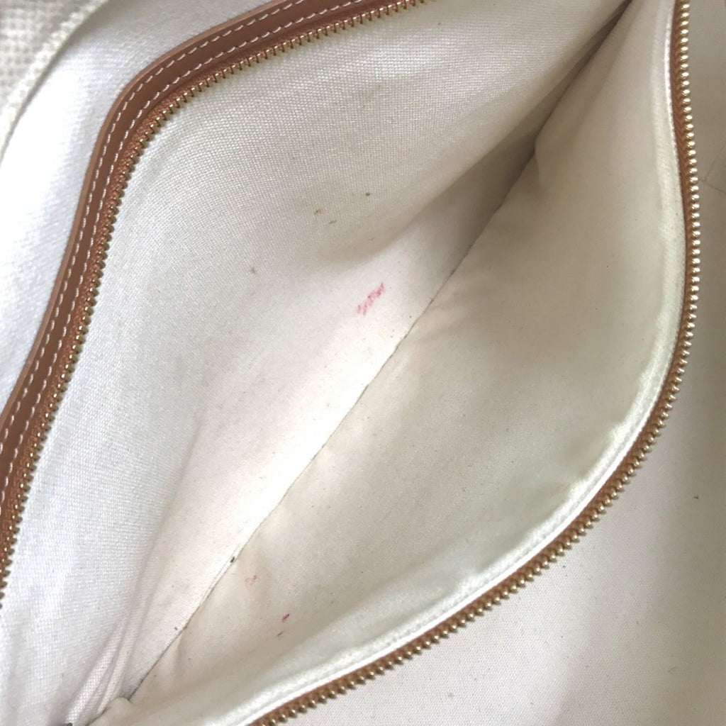 Celine Cabas Beige Canvas Leather Shoulder Bag Tote Bag