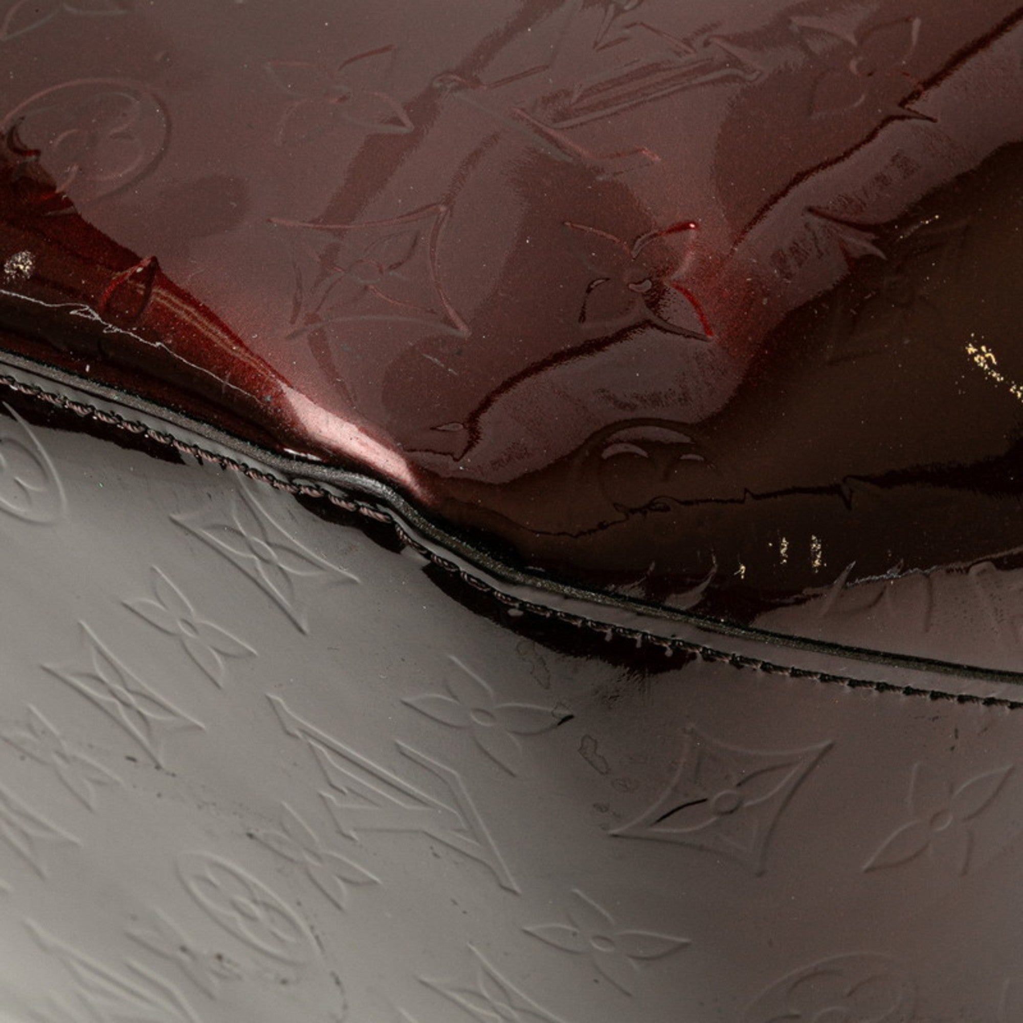 Louis Vuitton Amarante Brown Patent Leather Leather Handbag Shoulder Bag