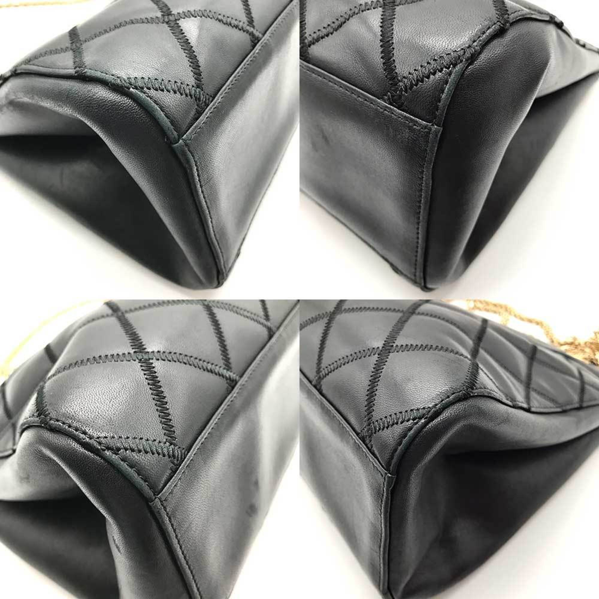Chanel Black Leather Tote Bag