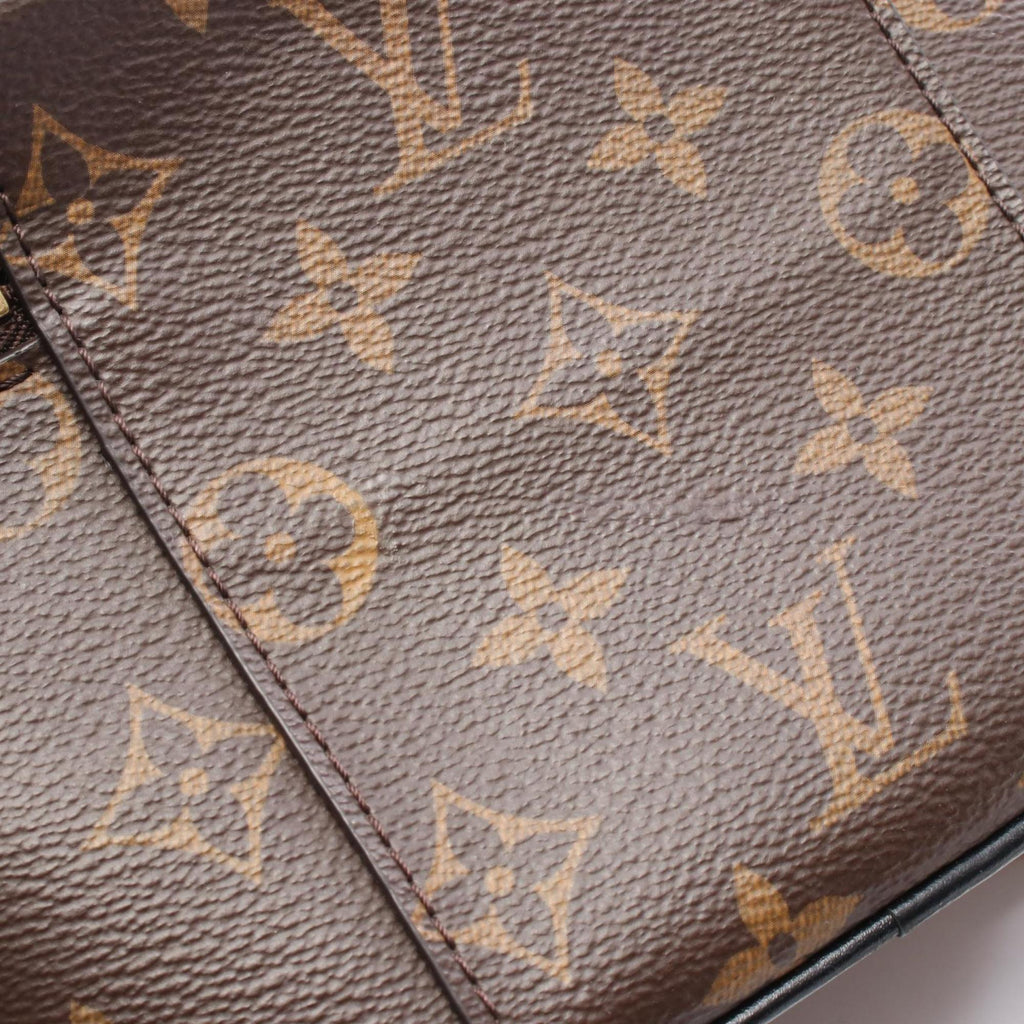 Louis Vuitton Black Brown Pvc Leather Handbag