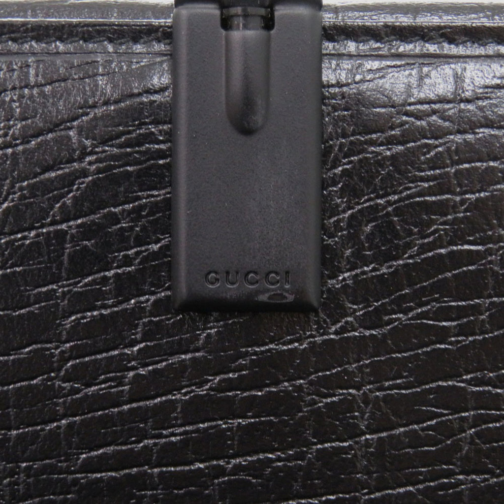 Gucci Black Brown Leather Long Wallet (Bi-Fold) (Pre-Owned)