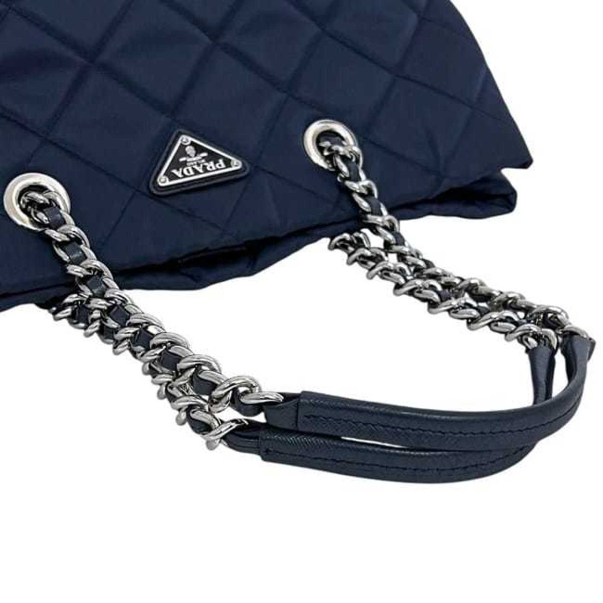 Prada Navy Nylon Saffiano Triangle Shoulder Bag Tote Bag
