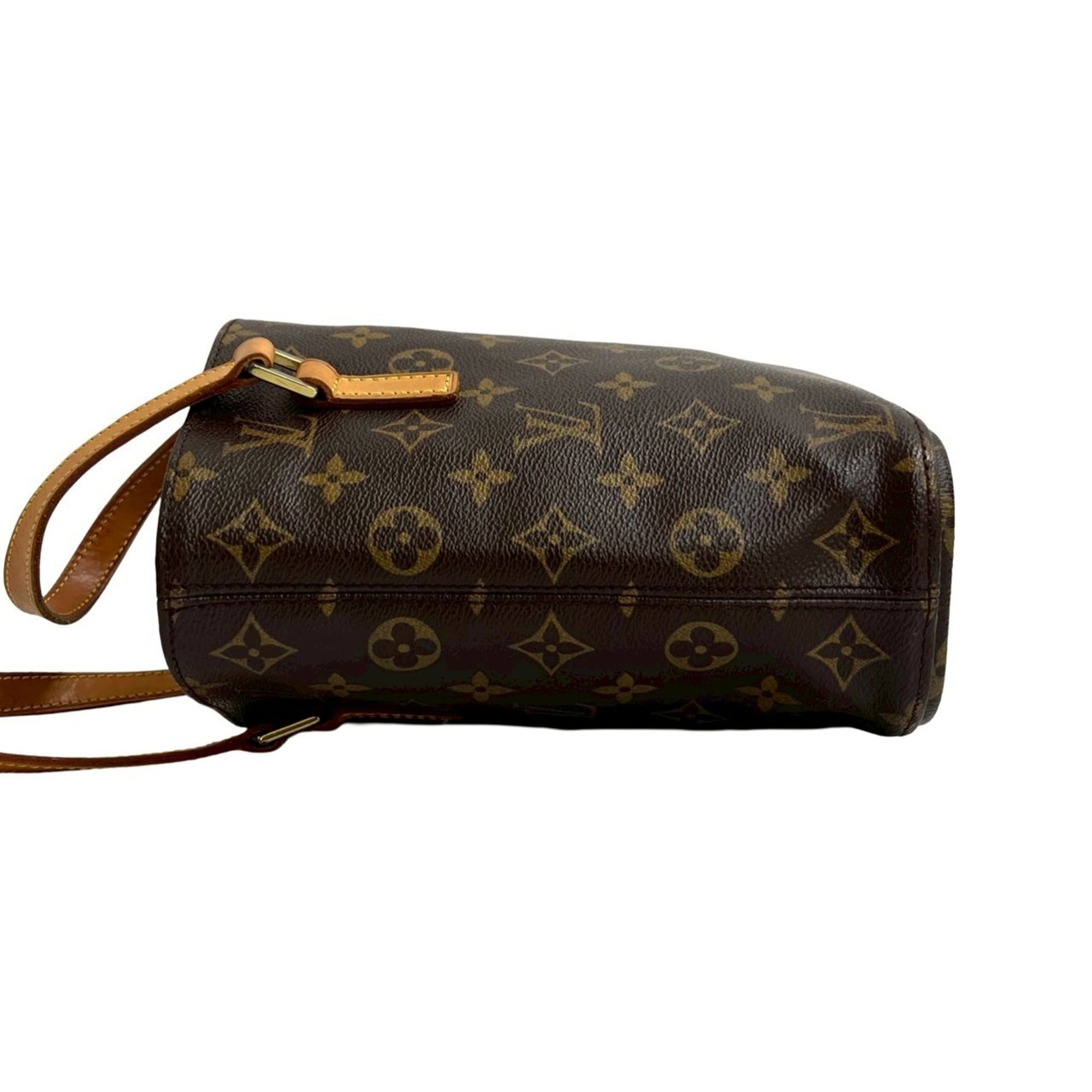 Louis Vuitton Brown Leather Pvc Handbag Tote Bag