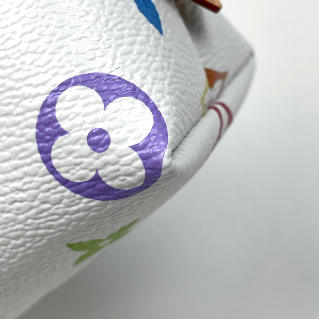 Louis Vuitton Blanc White Monogram Multicolore Pochette Pouch