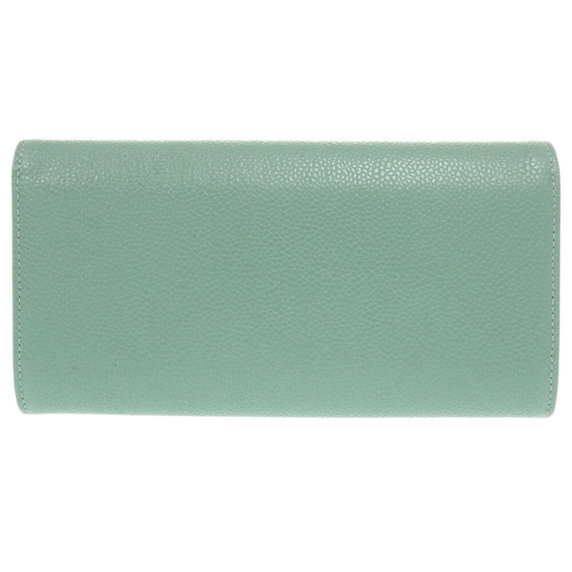 Chanel Green Grained Calfskin Long Wallet (Bi-Fold)