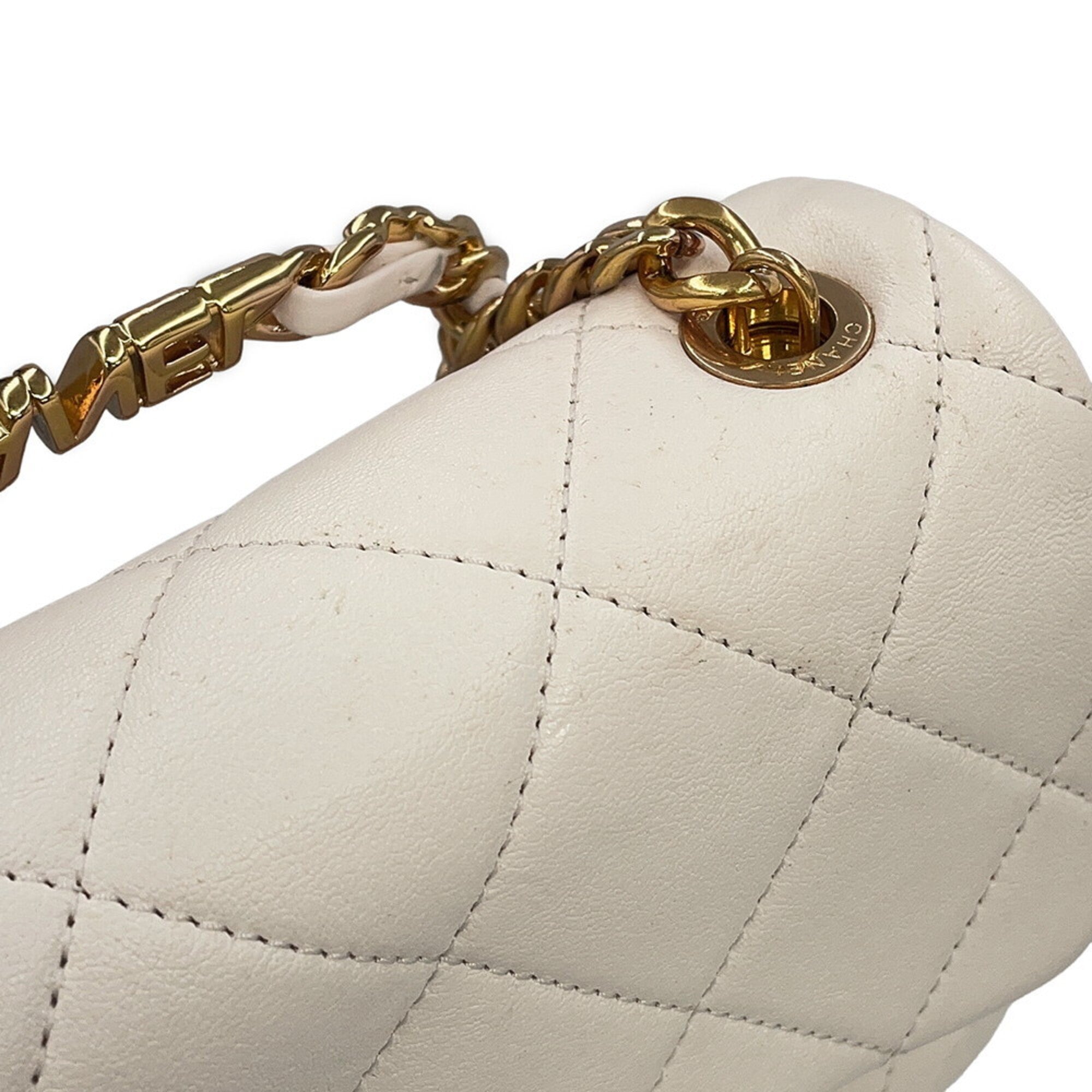 Chanel White Leather Handbag Shoulder Bag