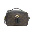 Louis Vuitton Black Marron Coated Canvas Leather Shoulder Bag