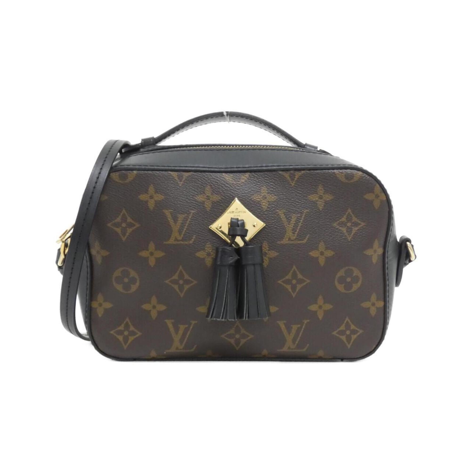 Louis Vuitton Black Marron Coated Canvas Leather Shoulder Bag