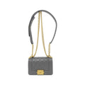 Chanel Boy Chanel Gray Grained Calfskin Shoulder Bag