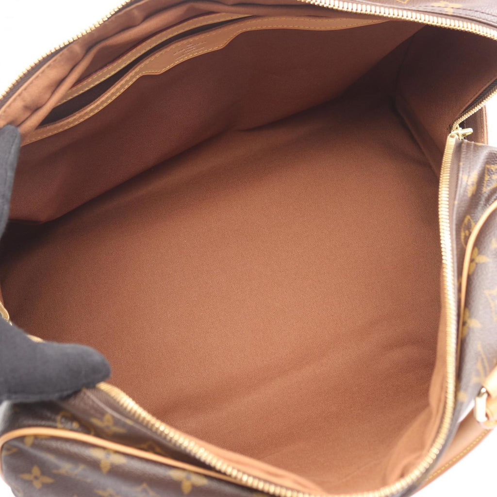 Louis Vuitton Brown Coated Canvas Leather Boston Bag