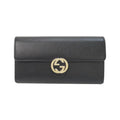 Gucci Black Leather Long Wallet (Bi-Fold) (Pre-Owned)