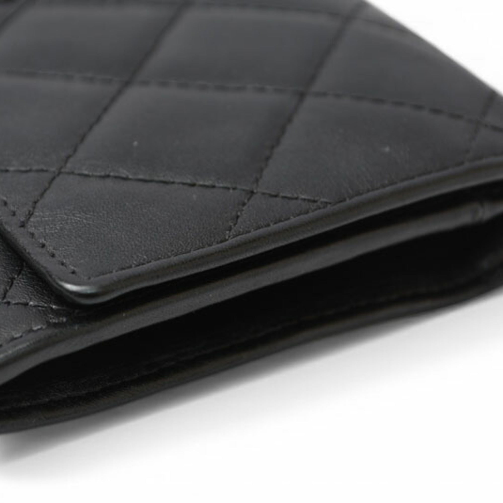 Chanel Black Pink Leather Wallet (Bi-Fold)