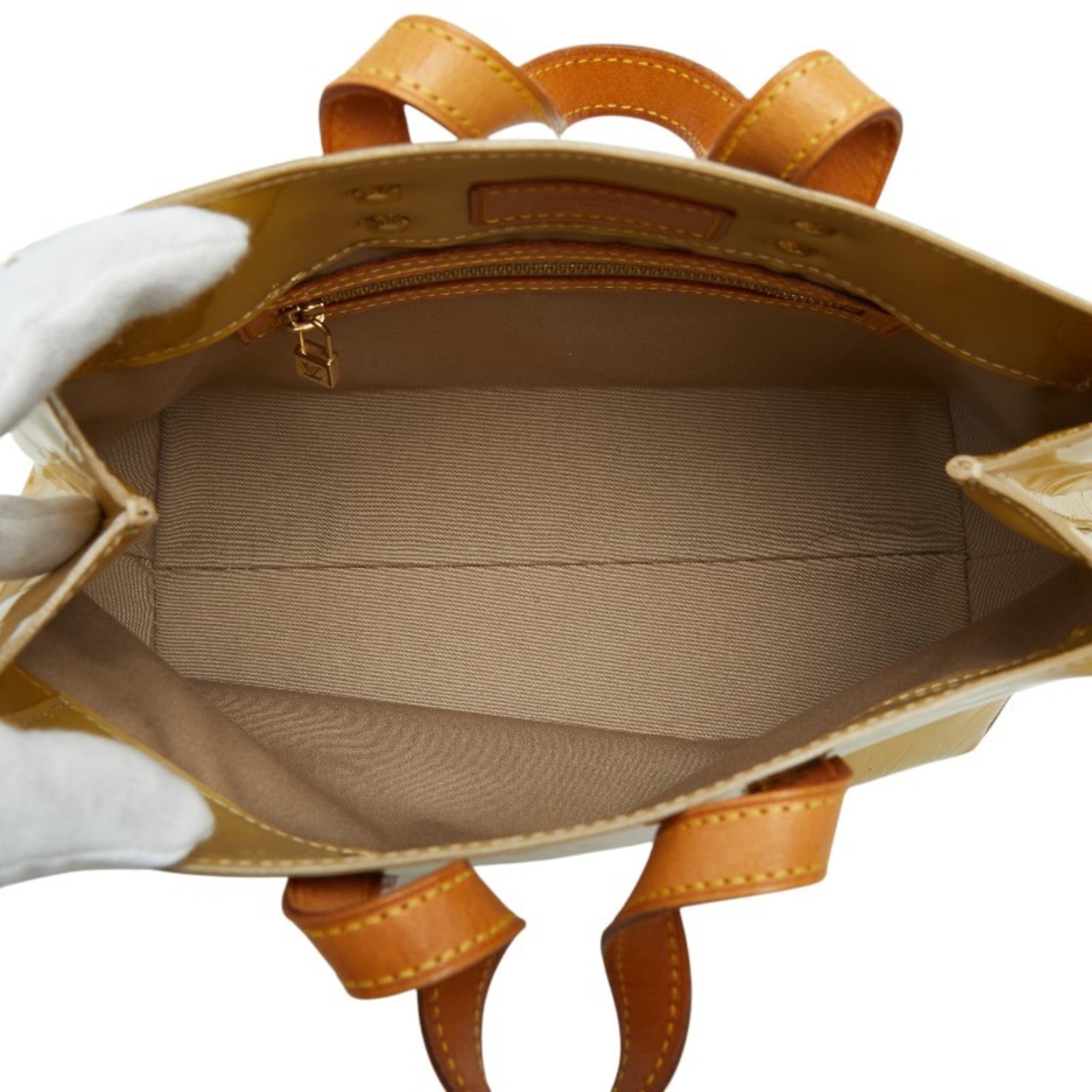 Louis Vuitton Beige Patent Leather Handbag