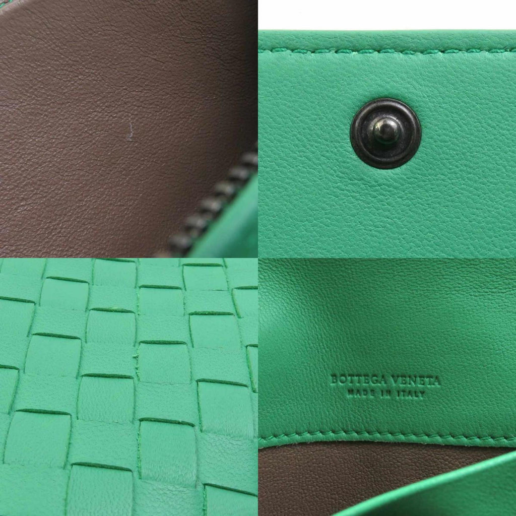 Bottega Veneta Green Intrecciato Long Wallet (Bi-Fold)