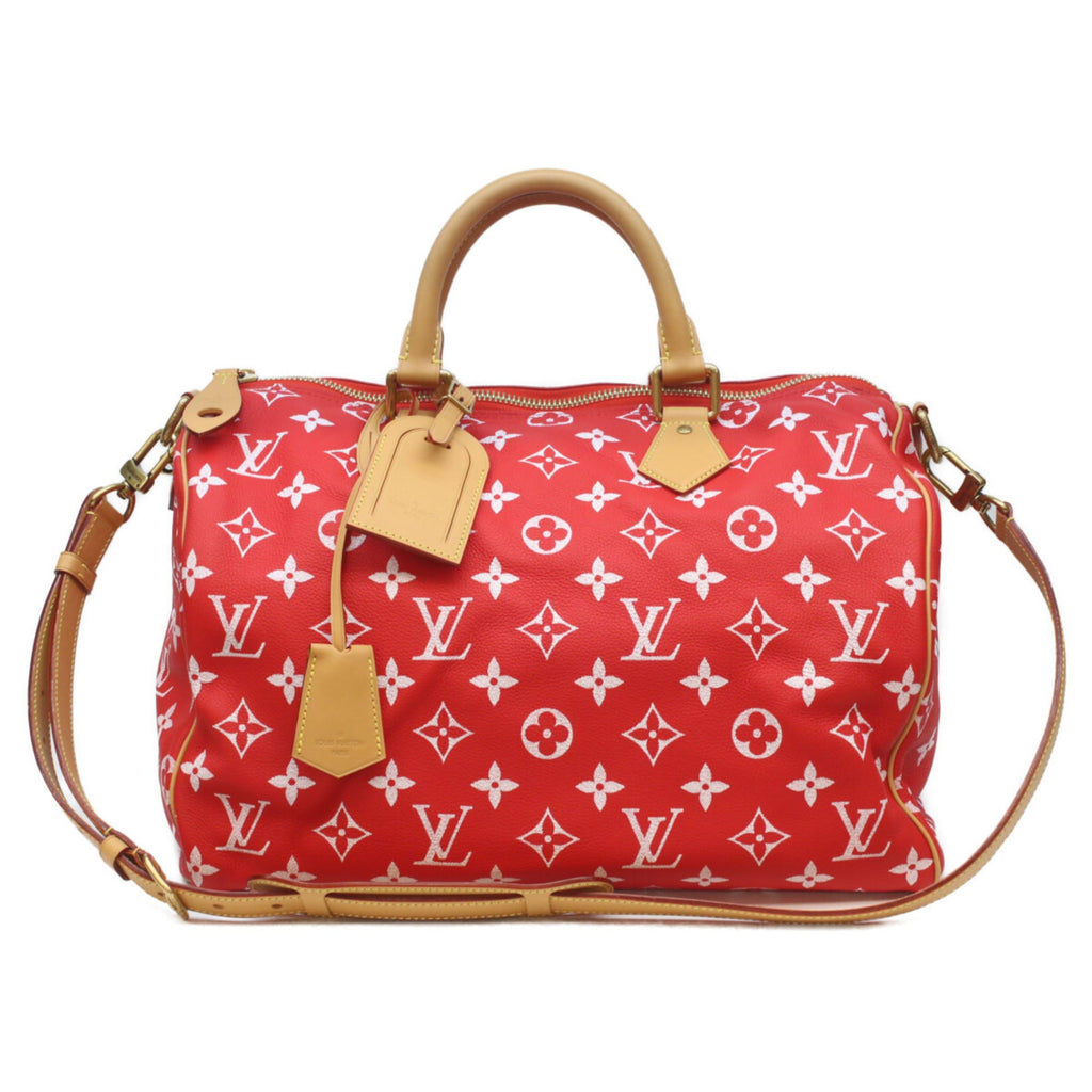 Louis Vuitton Red Color Rouge Leather Boston Bag