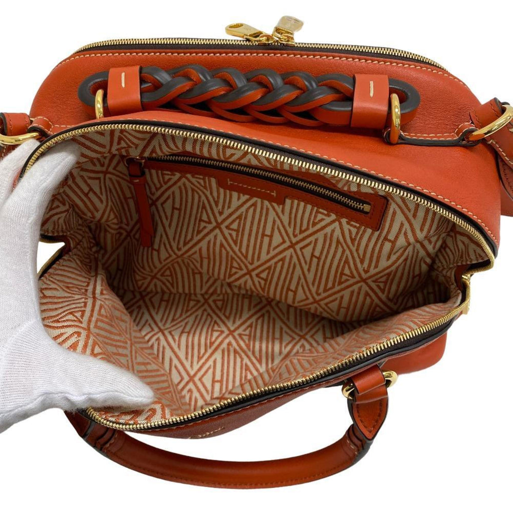 Chloé Orange Leather Handbag Shoulder Bag (Pre-Owned)