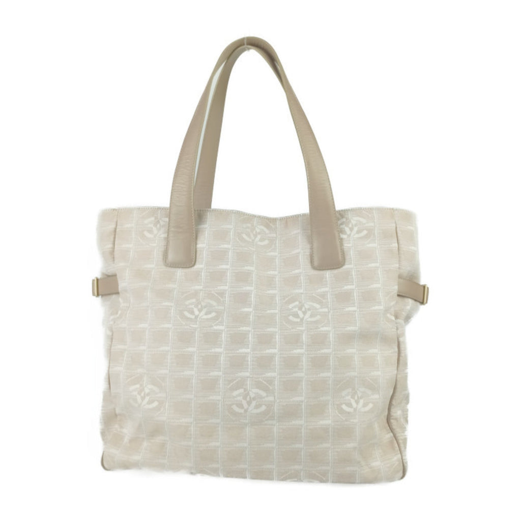 Chanel Beige Canvas Handbag Shoulder Bag Tote Bag