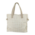 Chanel Beige Canvas Handbag Shoulder Bag Tote Bag