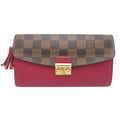 Louis Vuitton Red Color Damier Canvas Leather Long Wallet