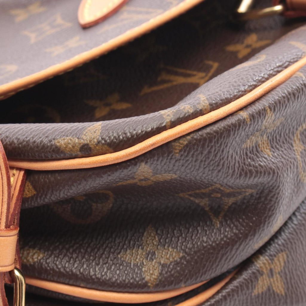 Louis Vuitton Brown Coated Canvas Monogram Leather Handbag Shoulder Bag