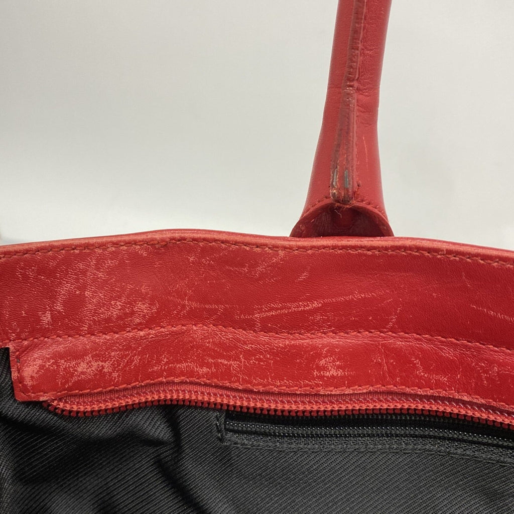 Gucci Black Red Color Canvas Tote Bag (Pre-Owned)