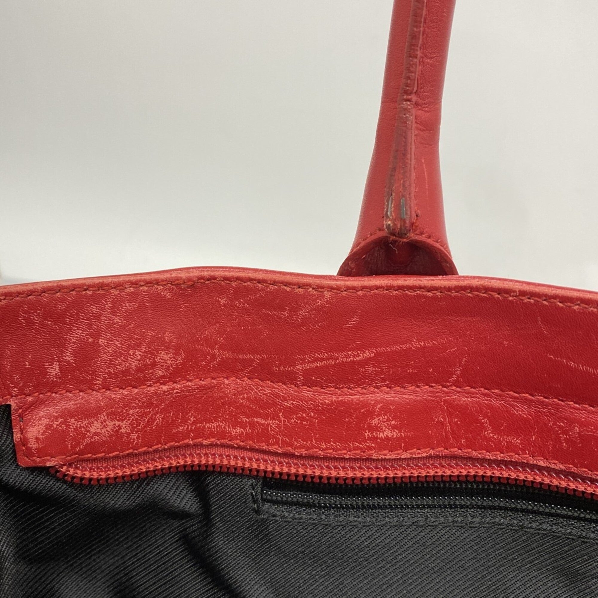 Gucci Black Red Color Canvas Tote Bag (Pre-Owned)