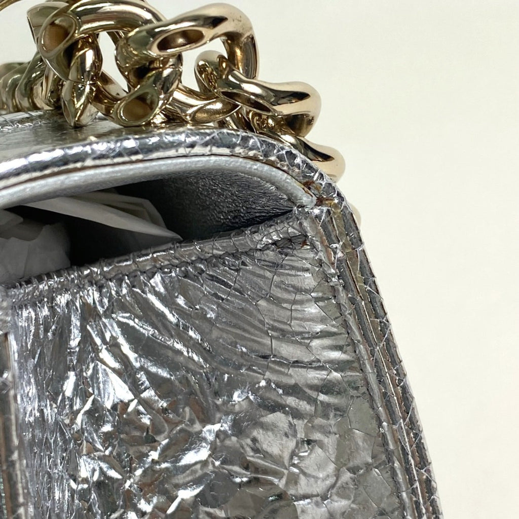 Christian Dior Silver Leather Shoulder Bag (Pre-Owned)