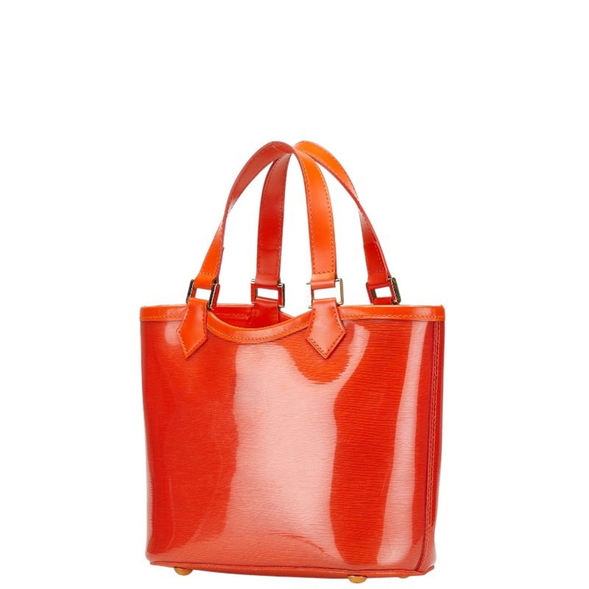 Louis Vuitton Orange Vinyl Leather Handbag