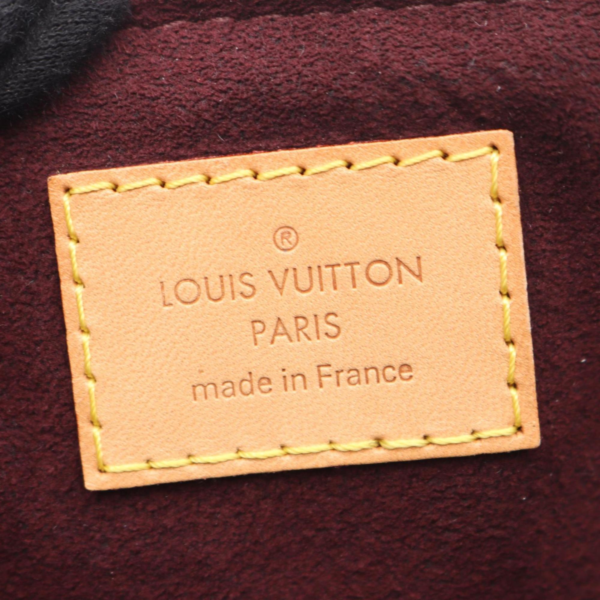 Louis Vuitton Brown Monogram Coated Canvas Leather Handbag Tote Bag